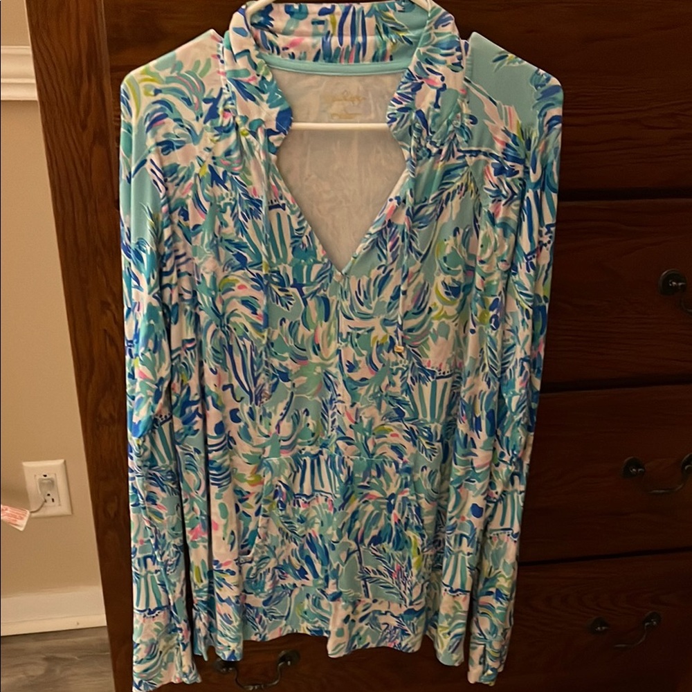 Lilly Pulitzer Tropical Print Long Sleeve Top
